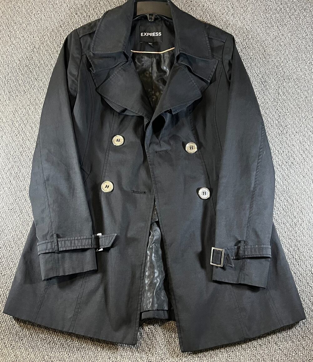 Express Women’s Trench Coat Style Jacket (Black)(XS)